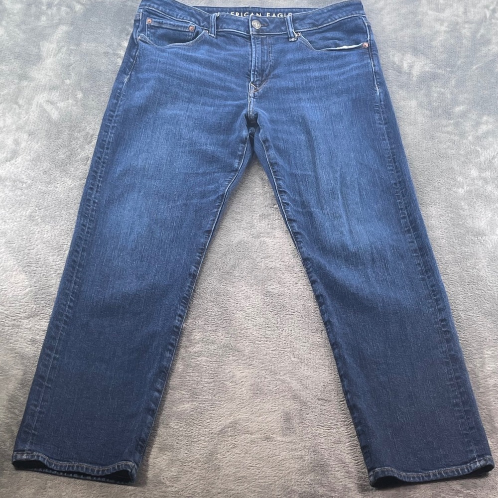 American Eagle Airflex+ Mens Dark Wash Stretch Denim Jeans 34x32